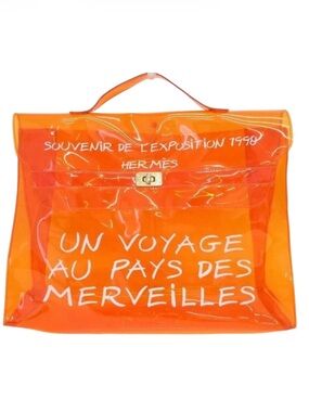 HERMES Vinyl Kelly Exhibition Tote Bag